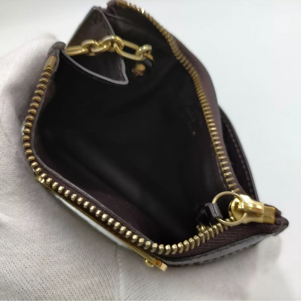 Louis Vuitton Key Chain Card Wallet Zipper Amarante Patent Leather Preowned - Picture 6 of 11